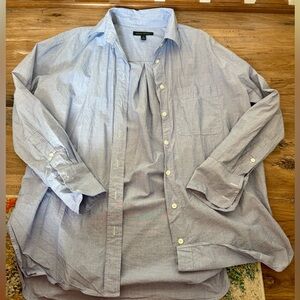 BANANA REPUBLIC WOMEN'S BLUE BUTTON-UP BLOUSE SIZE SMALL